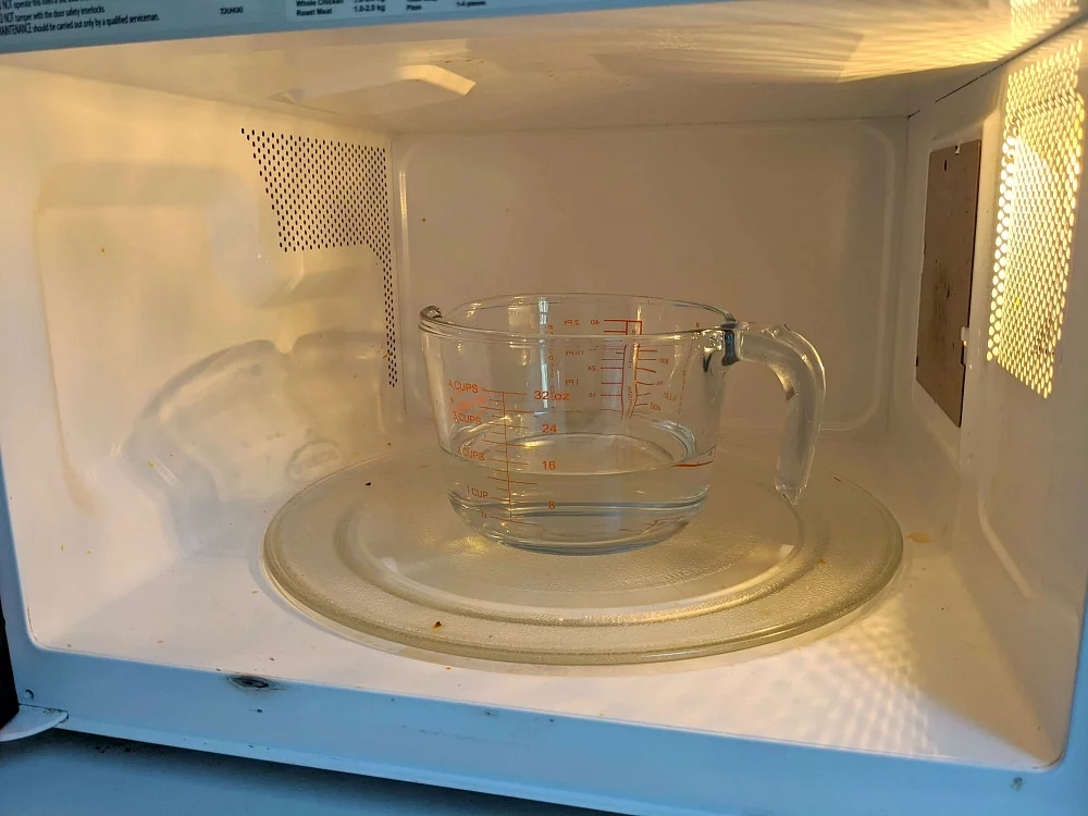how to get rid of burn marks in microwave